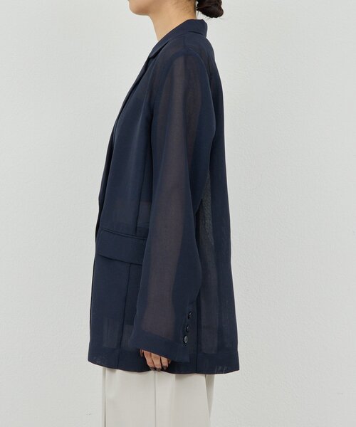 GALLARDAGALANTE（ガリャルダガランテ）の「【WEB限定】【サイズ展開あり】メッシュジャケット（テーラードジャケット・レディース・ネイビー/グレー・1/FREE）」の20枚目の写真