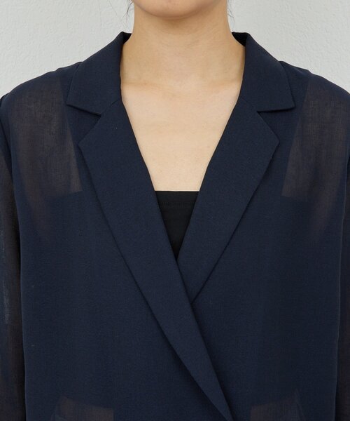 GALLARDAGALANTE（ガリャルダガランテ）の「【WEB限定】【サイズ展開あり】メッシュジャケット（テーラードジャケット・レディース・ネイビー/グレー・1/FREE）」の22枚目の写真