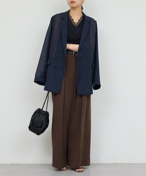 GALLARDAGALANTE（ガリャルダガランテ）の「【サイズ展開あり】メッシュジャケット（テーラードジャケット・レディース・ネイビー/グレー・1/FREE）」の21枚目の写真