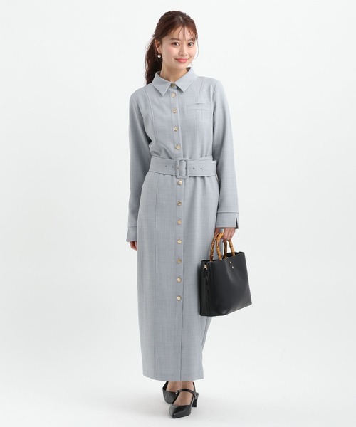 Andemiu(アンデミュウ)の「【WEB・ルミネ限定】キンボタンIラインワンピース657790(ワンピース・レディース・ライトブルー/ネイビー/オフホワイト・FREE)」の8枚目の写真