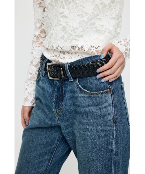 MOUSSY（マウジー）の「【26年SS新作】MESH LEATHER ベルト（ベルト・レディース・ブラック/ブラウン・FREE）」の2枚目の写真