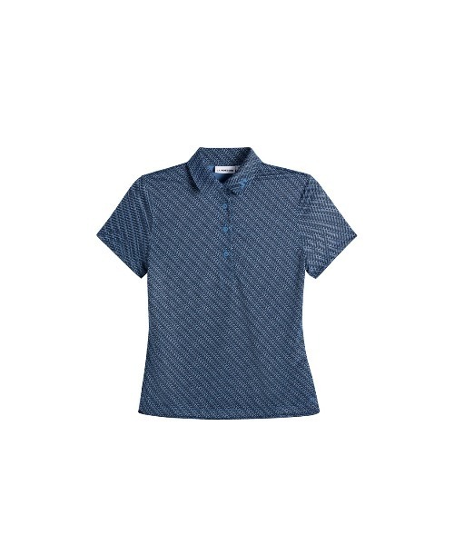 J.LINDEBERG（ジェイリンドバーグ）の「【J.LINDEBERG/GOLF】 半袖ポロシャツ プリント柄 Caitlyn Polo（ポロシャツ・レディース・ネイビー/ホワイト/ブルー・40/36/38）」の2枚目の写真