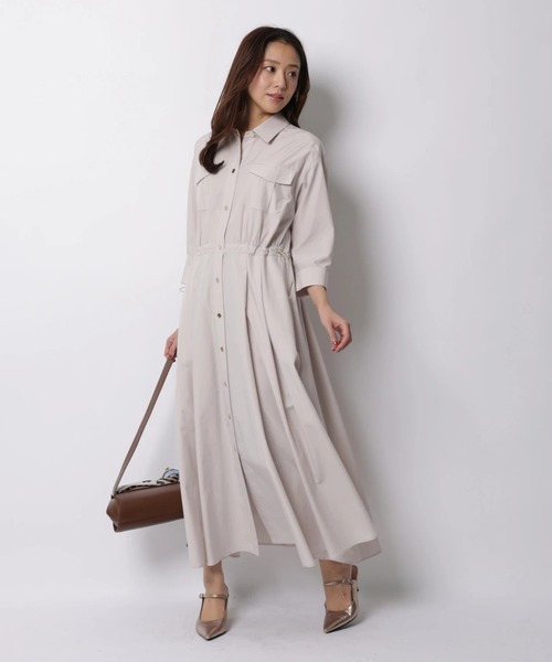 JUSGLITTY（ジャスグリッティー）の「ワークシャツワンピース（ワンピース・レディース・ピンクベージュ・2/1/0）」の3枚目の写真