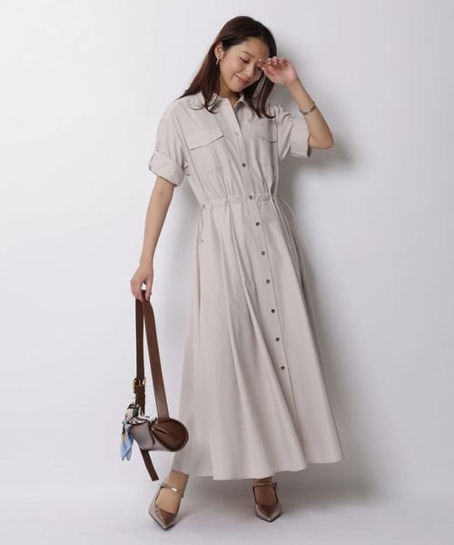 JUSGLITTY（ジャスグリッティー）の「ワークシャツワンピース（ワンピース・レディース・ピンクベージュ・2/1/0）」の8枚目の写真