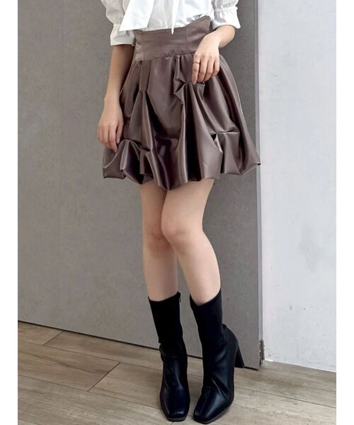 dazzlin(ダズリン)の「バルーンミニスカート(スカート・レディース・アイボリー/オフホワイト/ブラウン・MEDIUM/SMALL)」の3枚目の写真