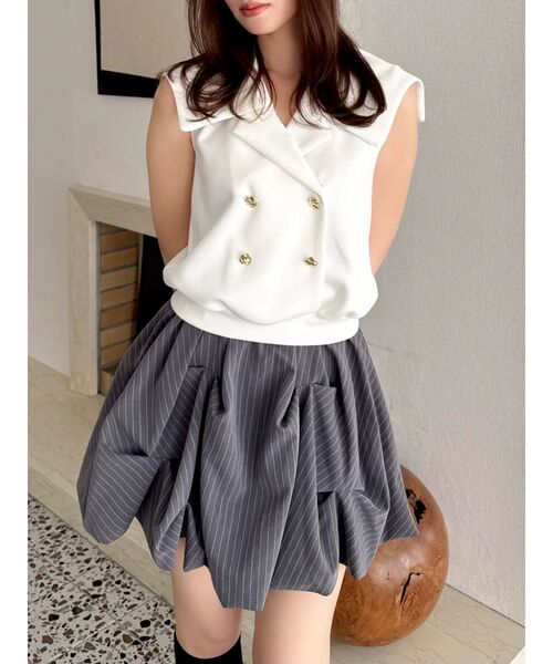 dazzlin（ダズリン）の「バルーンミニスカート（スカート・レディース・アイボリー/オフホワイト/ブラウン/その他1/グレー・MEDIUM/SMALL）」の3枚目の写真