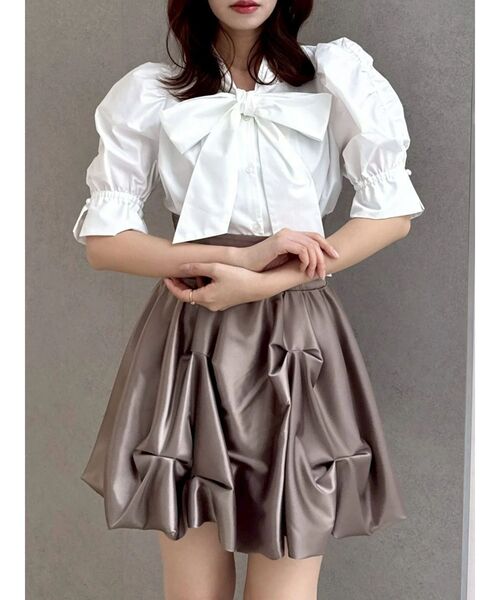 dazzlin(ダズリン)の「バルーンミニスカート(スカート・レディース・アイボリー/オフホワイト/ブラウン・MEDIUM/SMALL)」の18枚目の写真