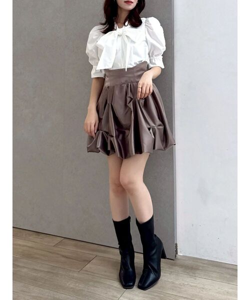 dazzlin(ダズリン)の「バルーンミニスカート(スカート・レディース・アイボリー/オフホワイト/ブラウン・MEDIUM/SMALL)」の19枚目の写真