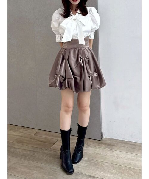 dazzlin(ダズリン)の「バルーンミニスカート(スカート・レディース・アイボリー/オフホワイト/ブラウン・MEDIUM/SMALL)」の20枚目の写真