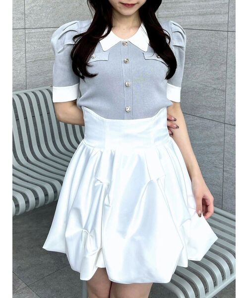 dazzlin（ダズリン）の「バルーンミニスカート（スカート・レディース・アイボリー/オフホワイト/ブラウン/その他1/グレー・MEDIUM/SMALL）」の6枚目の写真