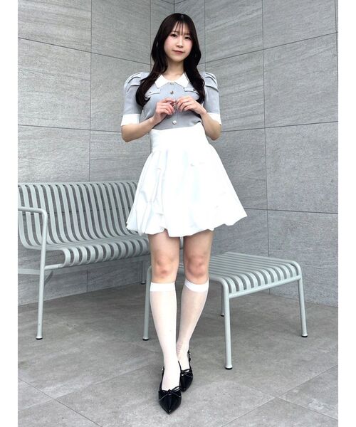 dazzlin（ダズリン）の「バルーンミニスカート（スカート・レディース・アイボリー/オフホワイト/ブラウン/その他1/グレー・MEDIUM/SMALL）」の8枚目の写真