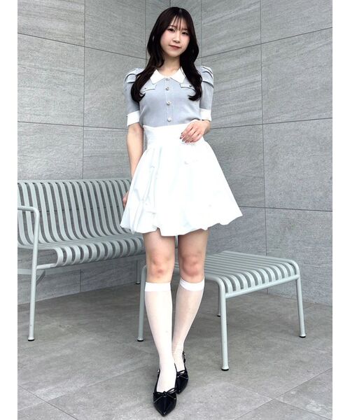 dazzlin（ダズリン）の「バルーンミニスカート（スカート・レディース・アイボリー/オフホワイト/ブラウン/その他1/グレー・MEDIUM/SMALL）」の9枚目の写真