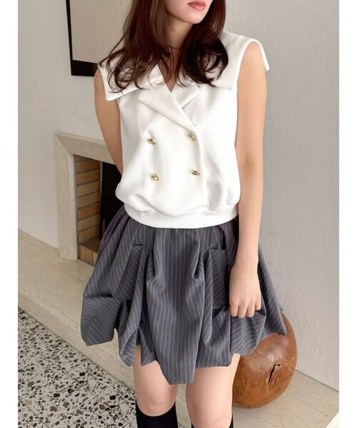 dazzlin（ダズリン）の「バルーンミニスカート（スカート・レディース・アイボリー/オフホワイト/ブラウン/その他1/グレー・MEDIUM/SMALL）」の13枚目の写真