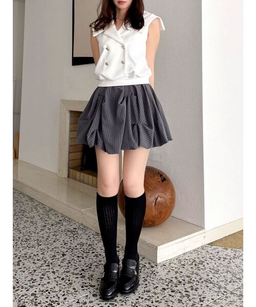 dazzlin（ダズリン）の「バルーンミニスカート（スカート・レディース・アイボリー/オフホワイト/ブラウン/その他1/グレー・MEDIUM/SMALL）」の14枚目の写真