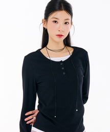 レディースレイヤード長袖Tシャツ-FARG5161B03