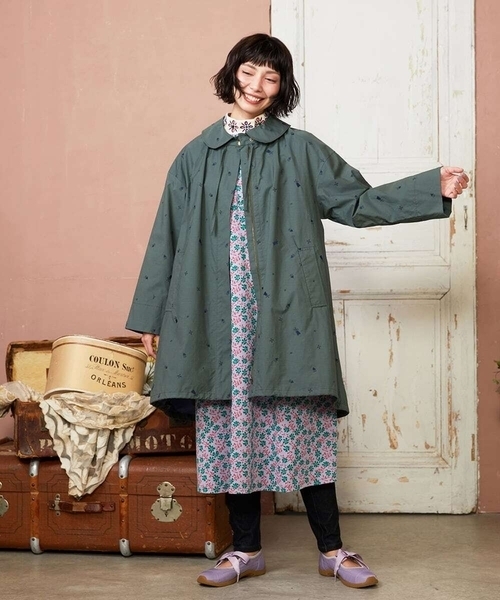Jocomomola(ホコモモラ)の「Los molinos de vient フラワープリントワンピース(ワンピース・レディース・ライラック/オレンジ・40)」の9枚目の写真