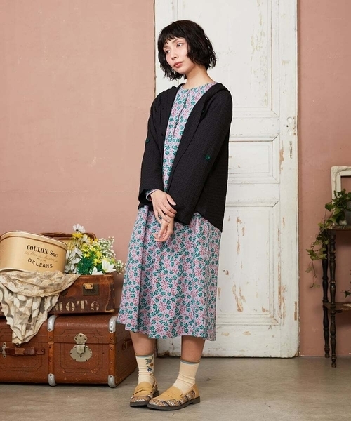 Jocomomola(ホコモモラ)の「Los molinos de vient フラワープリントワンピース(ワンピース・レディース・ライラック/オレンジ・40)」の11枚目の写真