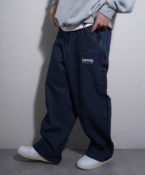 ZIP FIVE（ジップファイブ）の「THRASHER デニム＆カツラギ ペインターパンツ（デニムパンツ・メンズ・ベージュ/ワンウォッシュ/オフホワイト/ブラック・SMALL/MEDIUM/LARGE/X-LARGE）」の4枚目の写真