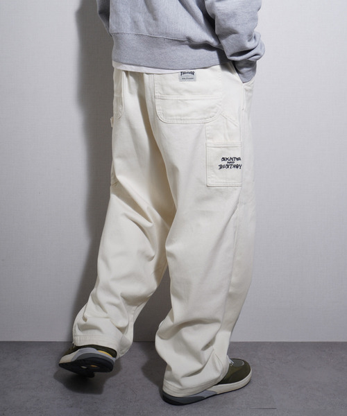 ZIP FIVE（ジップファイブ）の「THRASHER デニム＆カツラギ ペインターパンツ（デニムパンツ・メンズ・ベージュ/ワンウォッシュ/オフホワイト/ブラック・SMALL/MEDIUM/LARGE/X-LARGE）」の5枚目の写真