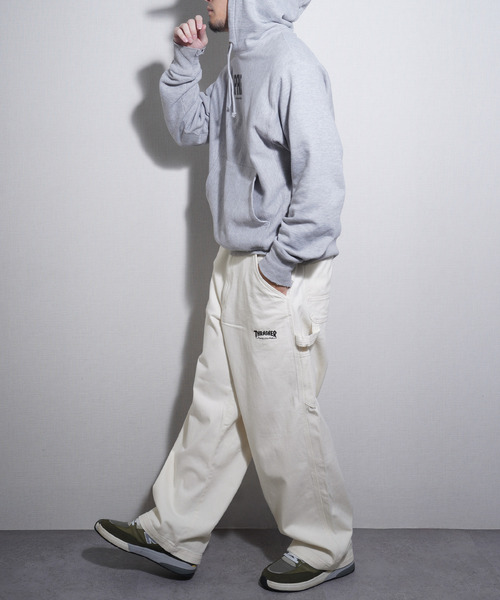 ZIP FIVE（ジップファイブ）の「THRASHER デニム＆カツラギ ペインターパンツ（デニムパンツ・メンズ・ベージュ/ワンウォッシュ/オフホワイト/ブラック・SMALL/MEDIUM/LARGE/X-LARGE）」の9枚目の写真