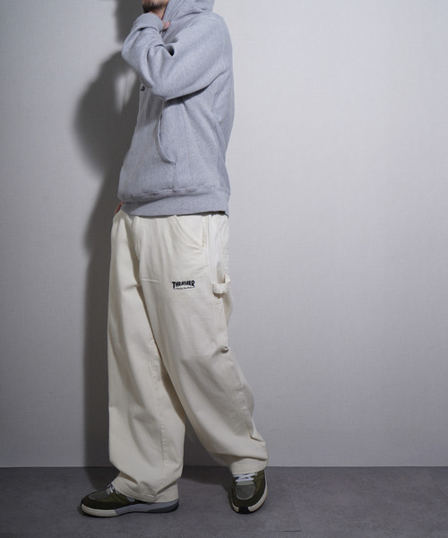ZIP FIVE（ジップファイブ）の「THRASHER デニム＆カツラギ ペインターパンツ（デニムパンツ・メンズ・ベージュ/ワンウォッシュ/オフホワイト/ブラック・SMALL/MEDIUM/LARGE/X-LARGE）」の11枚目の写真