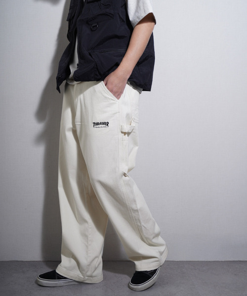 ZIP FIVE（ジップファイブ）の「THRASHER デニム＆カツラギ ペインターパンツ（デニムパンツ・メンズ・ベージュ/ワンウォッシュ/オフホワイト/ブラック・SMALL/MEDIUM/LARGE/X-LARGE）」の16枚目の写真