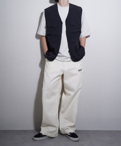 ZIP FIVE（ジップファイブ）の「THRASHER デニム＆カツラギ ペインターパンツ（デニムパンツ・メンズ・ベージュ/ワンウォッシュ/オフホワイト/ブラック・SMALL/MEDIUM/LARGE/X-LARGE）」の21枚目の写真