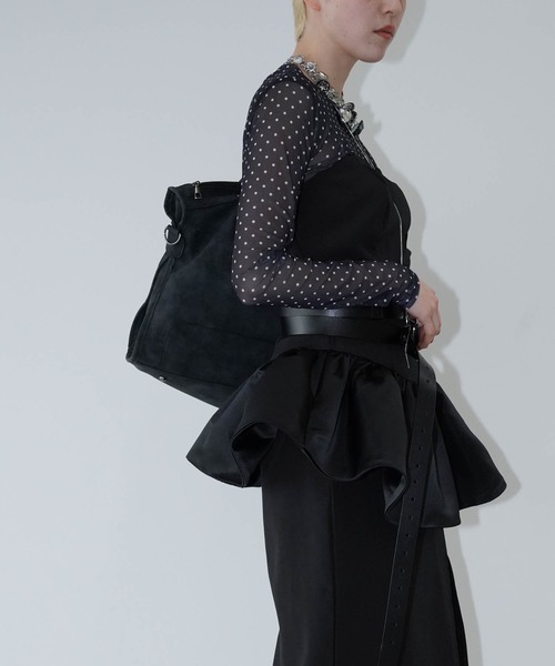 chuclla（チュクラ）の「ペプラムベアセットアップ chw26s114（ワンピース・レディース・ブラック・S/M/L）」の3枚目の写真
