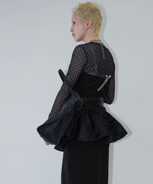 chuclla（チュクラ）の「ペプラムベアセットアップ chw26s114（ワンピース・レディース・ブラック・S/M/L）」の4枚目の写真