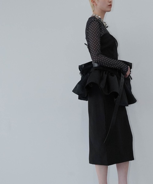 chuclla（チュクラ）の「ペプラムベアセットアップ chw26s114（ワンピース・レディース・ブラック・S/M/L）」の8枚目の写真
