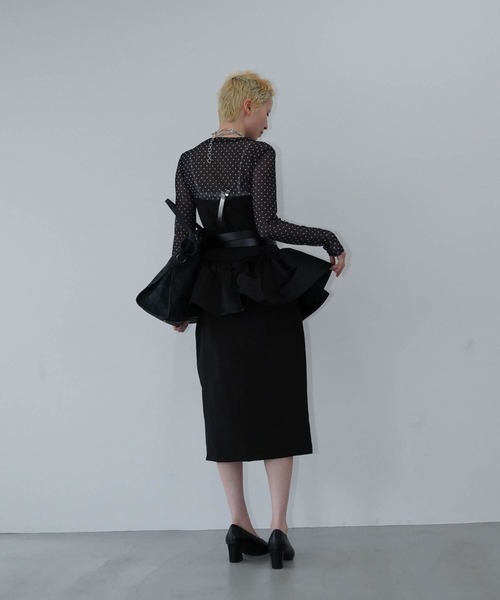 chuclla（チュクラ）の「ペプラムベアセットアップ chw26s114（ワンピース・レディース・ブラック・S/M/L）」の9枚目の写真
