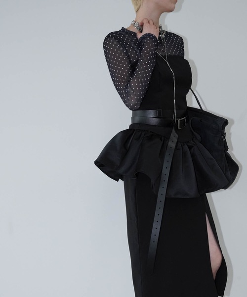 chuclla（チュクラ）の「ペプラムベアセットアップ chw26s114（ワンピース・レディース・ブラック・S/M/L）」の10枚目の写真