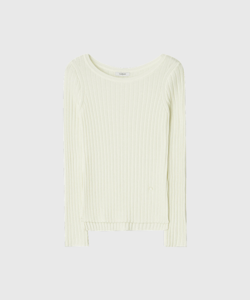 LOOKAST(ルックキャスト)の「レイボートネックスリムニット_アイボリー / RAY BOAT NECK SLIM KNIT_IVORY(ニット/セーター・レディース・アイボリー・SMALL/MEDIUM)」の3枚目の写真