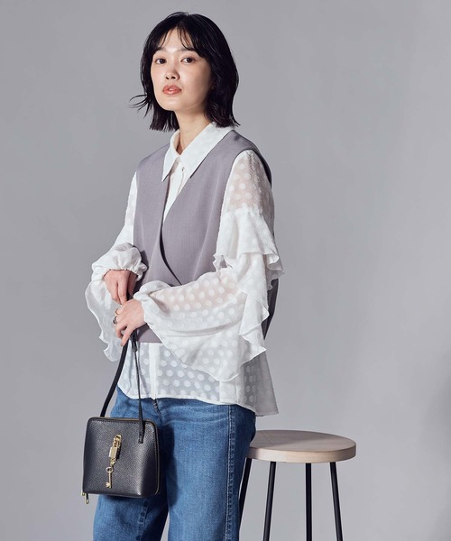 Gready Brilliant（グレディブリリアン）の「キーチェーン付きショルダー（ショルダーバッグ・レディース・ブラック/ベージュ・FREE）」の5枚目の写真