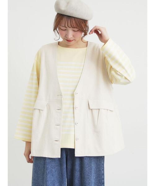 Samansa Mos2(サマンサ モスモス)の「Vネックオーバーベスト(ベスト・レディース・カーキ/キナリ/ブルー・F)」の2枚目の写真