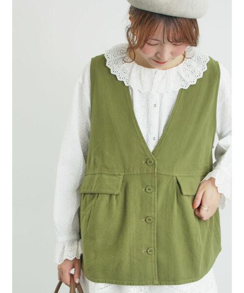 Samansa Mos2(サマンサ モスモス)の「Vネックオーバーベスト(ベスト・レディース・カーキ/キナリ/ブルー・F)」の20枚目の写真