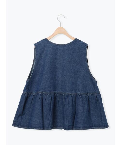 Samansa Mos2(サマンサ モスモス)の「Vネックオーバーベスト(ベスト・レディース・カーキ/キナリ/ブルー・F)」の4枚目の写真