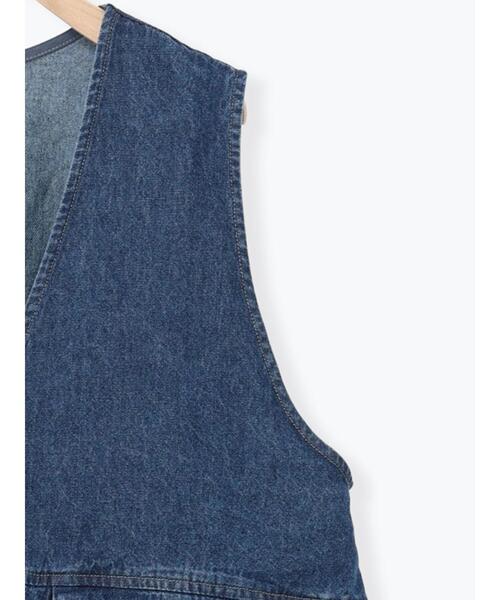 Samansa Mos2(サマンサ モスモス)の「Vネックオーバーベスト(ベスト・レディース・カーキ/キナリ/ブルー・F)」の6枚目の写真