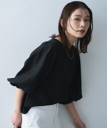 UNTITLED | 【洗える/袖シアー】ポンチ袖ボリュームトップス(Tシャツ/カットソー)