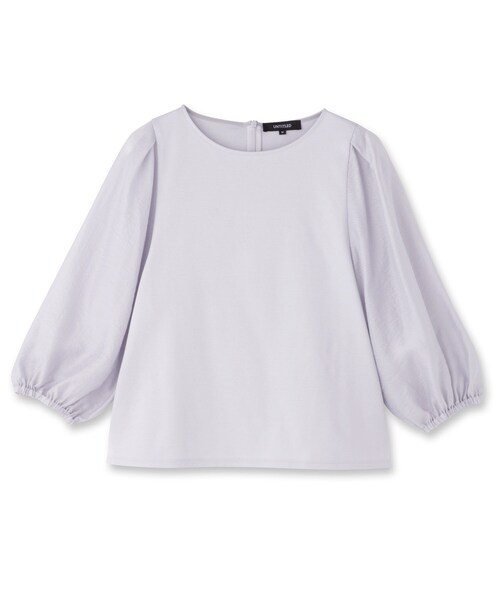 UNTITLED(アンタイトル)の「【洗える/袖シアー】ポンチ袖ボリュームトップス(Tシャツ/カットソー・レディース・ブラック/グレー/オフホワイト・50/48/44/04/02/00)」の8枚目の写真
