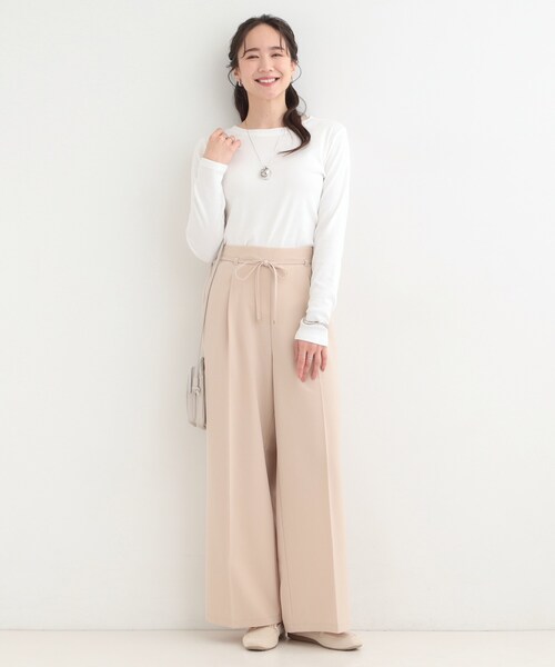 SHOO・LA・RUE(シューラルー)の「ベーシック テレコクルーネックインナー(Tシャツ/カットソー・レディース・ブラック/ホワイト・04/01/02/03)」の5枚目の写真