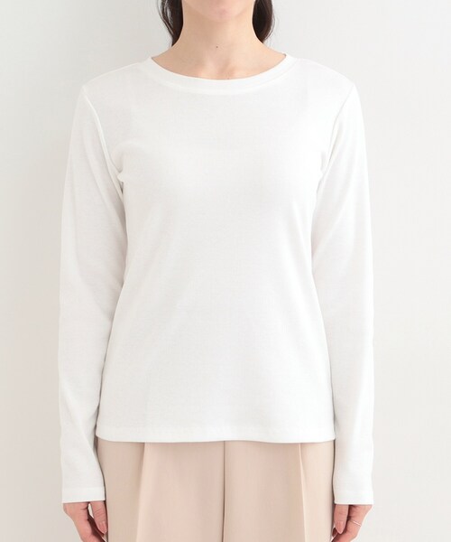 SHOO・LA・RUE(シューラルー)の「ベーシック テレコクルーネックインナー(Tシャツ/カットソー・レディース・ブラック/ホワイト・04/01/02/03)」の11枚目の写真