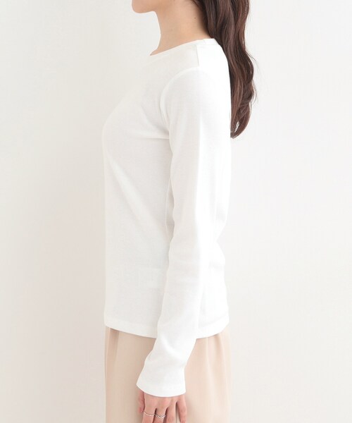 SHOO・LA・RUE(シューラルー)の「ベーシック テレコクルーネックインナー(Tシャツ/カットソー・レディース・ブラック/ホワイト・04/01/02/03)」の12枚目の写真