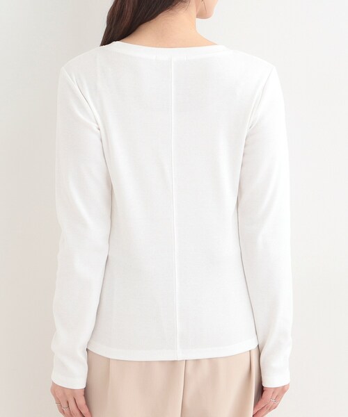 SHOO・LA・RUE(シューラルー)の「ベーシック テレコクルーネックインナー(Tシャツ/カットソー・レディース・ブラック/ホワイト・04/01/02/03)」の13枚目の写真