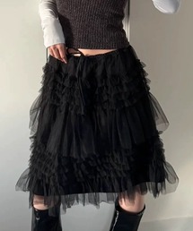 LYEON（リヨン）の「チュールティアードミディスカート（スカート）」