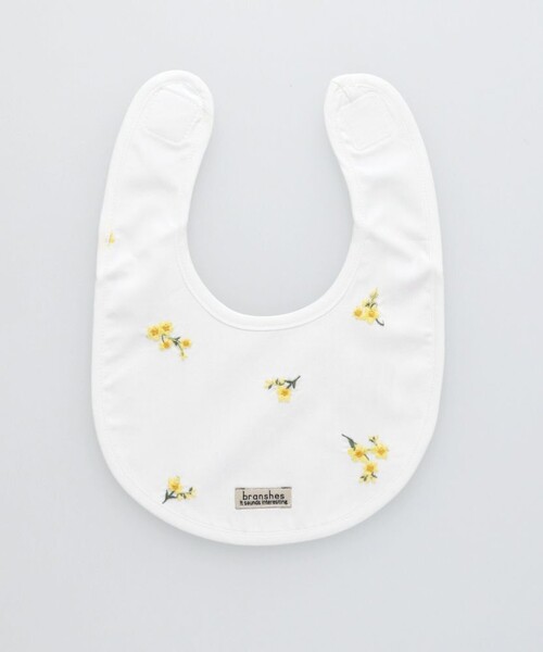 BRANSHES（ブランシェス）の「【おそろい】花刺しゅうスタイ（スタイ/よだれかけ・キッズ・ブルー/オフホワイト・FREE）」の5枚目の写真