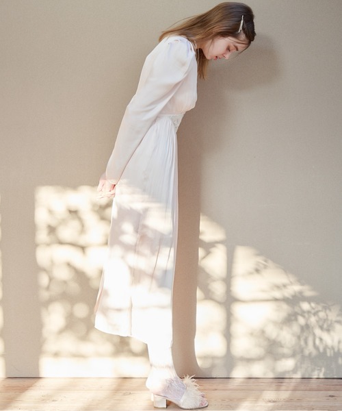 etre loin(エトルワン)の「Tulip embroidered dress(ドレス・レディース・ブラック/ホワイト/ピンクベージュ・M)」の9枚目の写真
