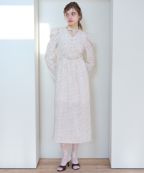etre loin（エトルワン）の「Tulip embroidered dress（ドレス・レディース・ブラック/ホワイト/ピンクベージュ・M）」の21枚目の写真