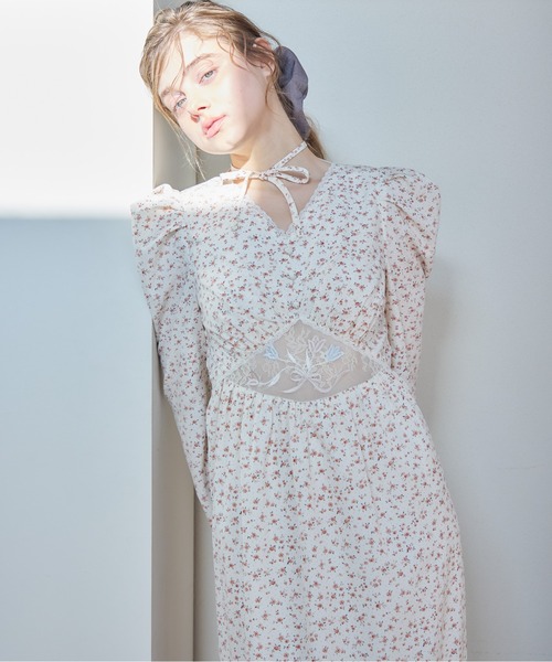 etre loin(エトルワン)の「Tulip embroidered dress(ドレス・レディース・ブラック/ホワイト/ピンクベージュ・M)」の22枚目の写真