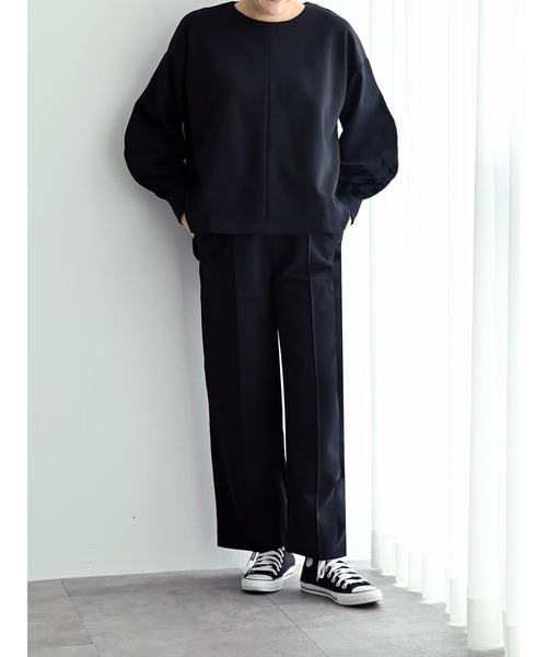 Brown&Street(ブラウンアンドストリート)の「センターシームポンチパンツ(スウェットパンツ・レディース・ブラック/ヘザーグレー・FREE)」の18枚目の写真